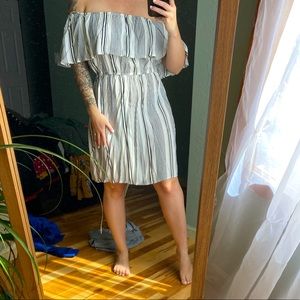 Off the shoulder striped dress